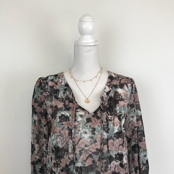 Petticoat Alley Abstract Watercolor Peplum Blouse - Picture 2 of 8